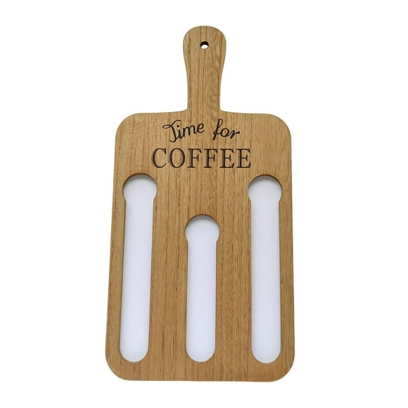 Dienrx Wooden Coffee Pod Storage Organizer Stand with Handle - Wall Mounted Rectangular Rack for Nespresso Capsules, Keurig Pod Holder for Kitchen & Café, a Coffee Storage Rack