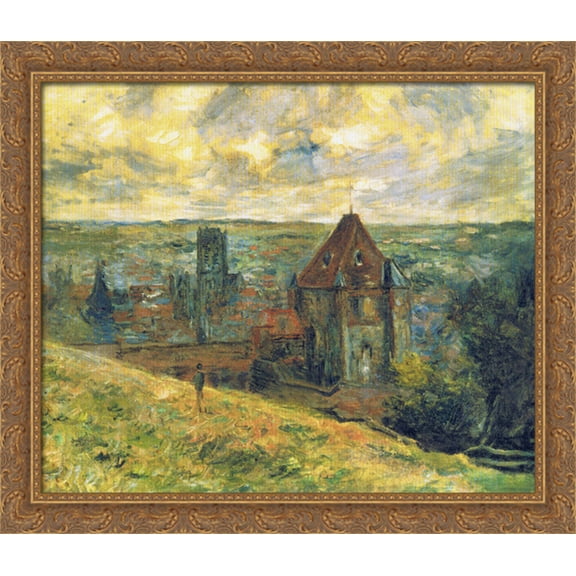 Dieppe 34x28 Large Gold Ornate Wood Framed Canvas Art by Claude Monet