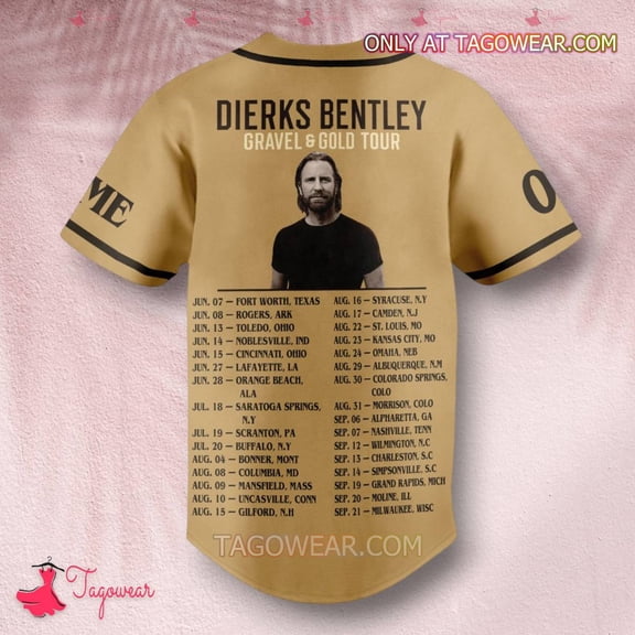 Dierks Bentley Gravel And Gold Tour Personalized HFN Adult And Kid Baseball Jersey
