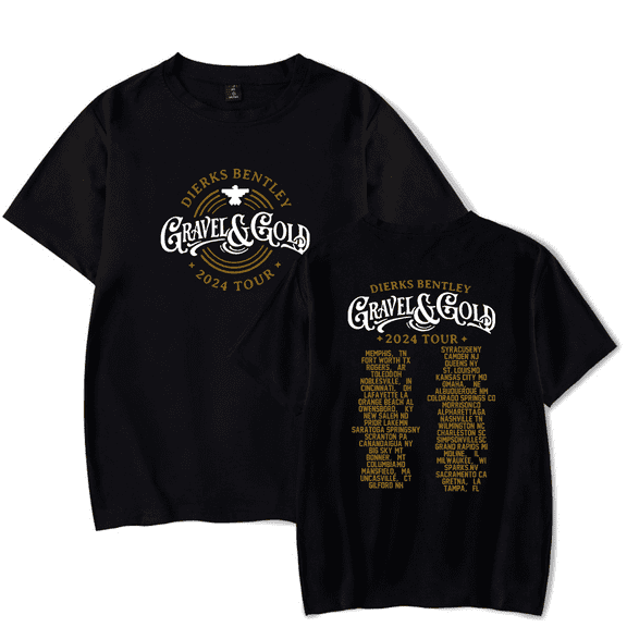 Dierks Bentley Merch Gravel & Gold Tour T-shirt Fashion Unisex Men Women Short Sleeve Casual Tee