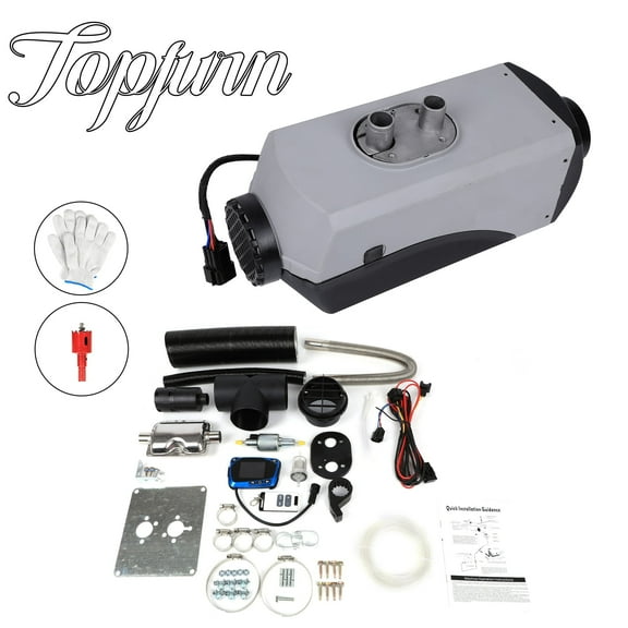 Diesel Air Heater 12V, 15L Tank, Diesel Heater 8KW, Muffler, Diesel Parking Heater with LCD Monitor & Remote Control for Trucks, Trailer, Boat and Motor-Home