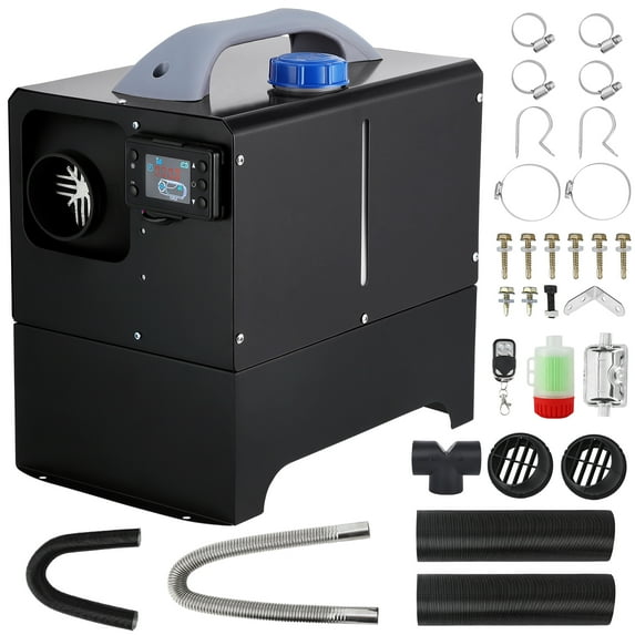Diesel Air Heater,12V All In One Aluminum Housing Metal Diesel Heater, With Black Lcd Panel, Remote Control Portable Diesel Heater for Car Rv Truck Camper Trailer Rv