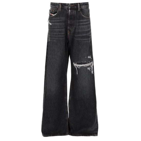 Diesel D-Rise Wide-Leg Faded Black Jeans (Men's)