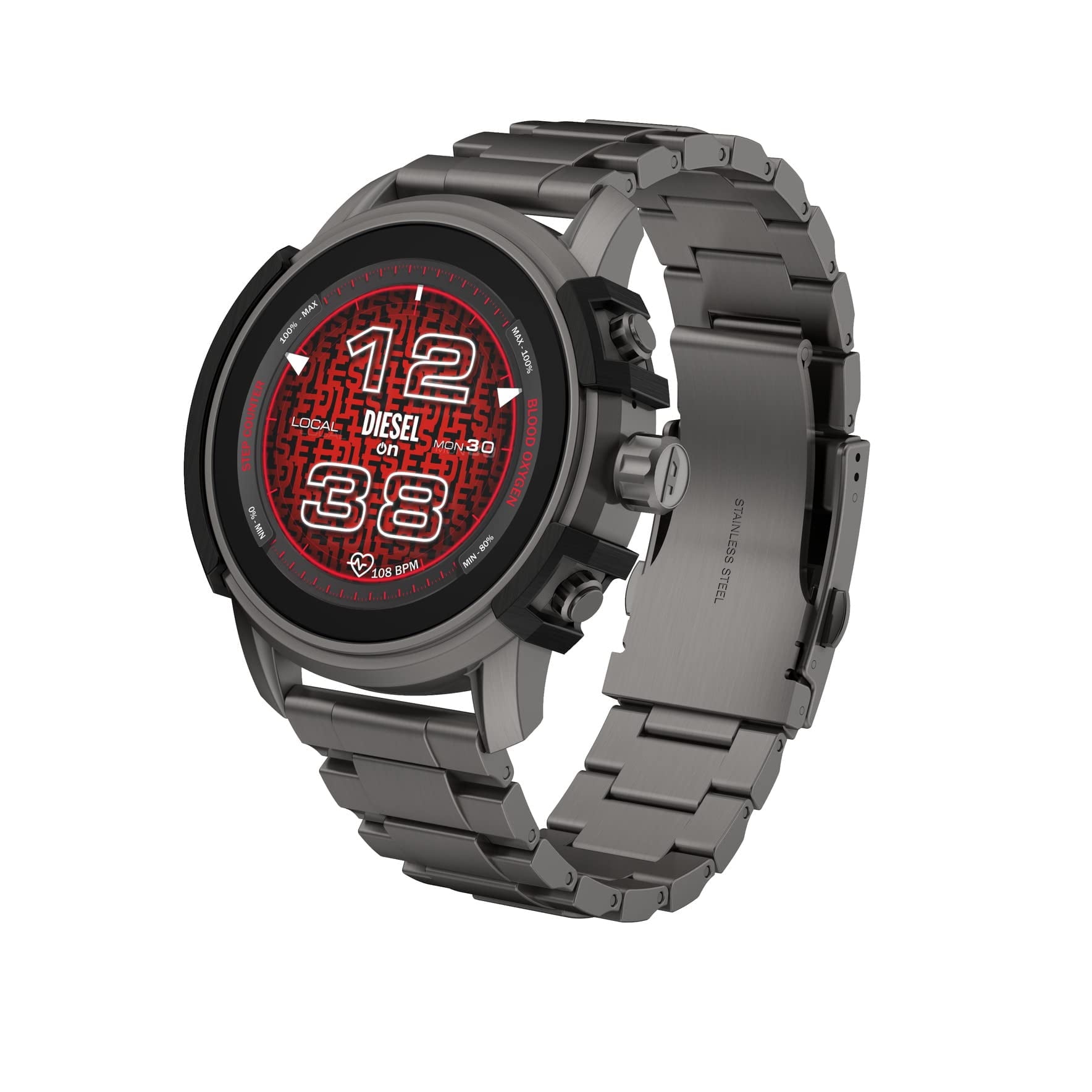 Diesel DZT2042 Griffed Gen 6 Gunmetal Stainless Steel Bracelet Mens Alexa GPS Smartwatch