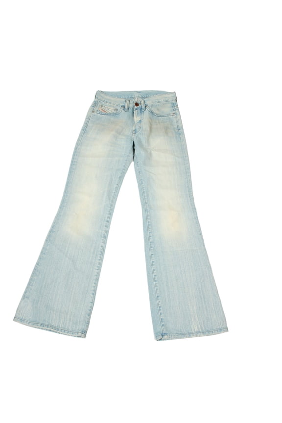 'Daze' Womens Distressed Boot Cut Jeans (25x30, Blue)