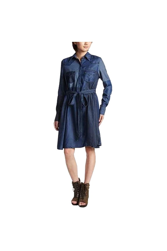 De Maris Ls Cut Dresses Blue Blue/Denim XS