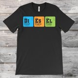 Merch Tyable Diesel Elements Periodic Table Truck Breakdown T-Shirt, Trucker Driver ...