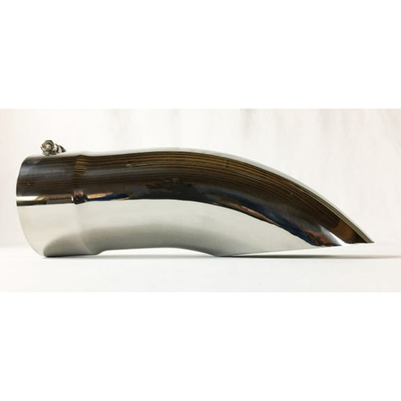 Diesel Exhaust Tip 5.00" X 16.00" Long 5.00" Inlet W516-5-TD-SS Bolt On Turndown 304 Polished Stainless Wesdon Exhaust Tip