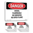 thumbnail image 1 of Diesel Flammable No Smoking No Open Flame OSHA Danger Aluminum Sign 18 Inch x 12 Inch - 10 Pack, 1 of 8