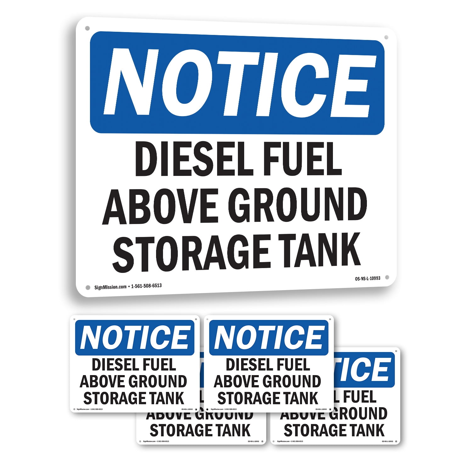 Diesel Fuel Above Ground Storage Tank OSHA Notice Aluminum Sign 24 Inch ...
