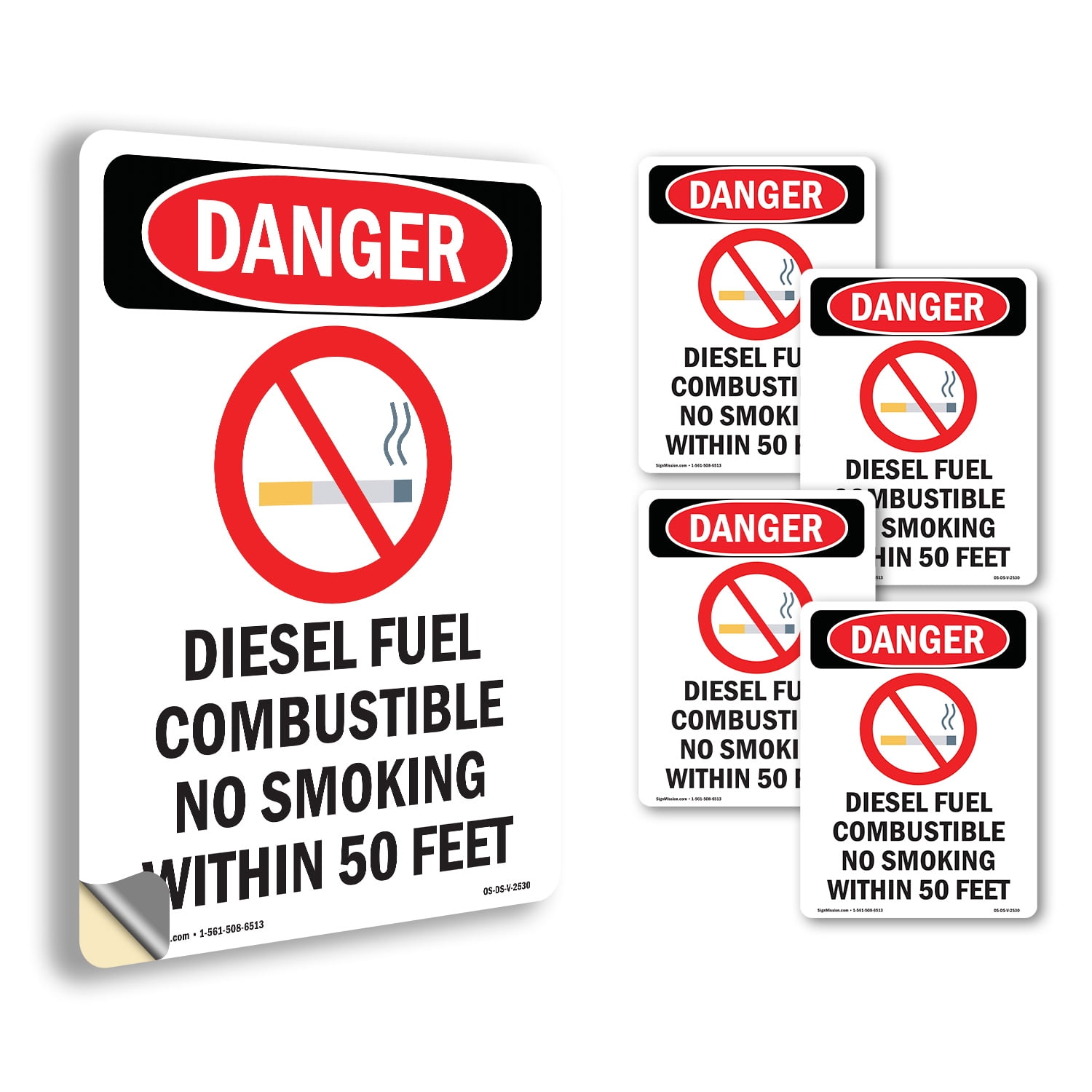 Diesel Fuel Combustible OSHA Danger Vinyl Decal Label 24 Inch x 18 Inch ...