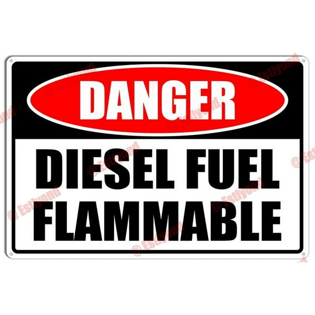 Diesel Fuel Flammable Caution Warning Notice Aluminum Metal Sign 8"X12"