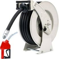 Diesel Fuel Hose Reel, 50' Retractable Spring Driven Auto Swivel, Heavy Duty Industrial