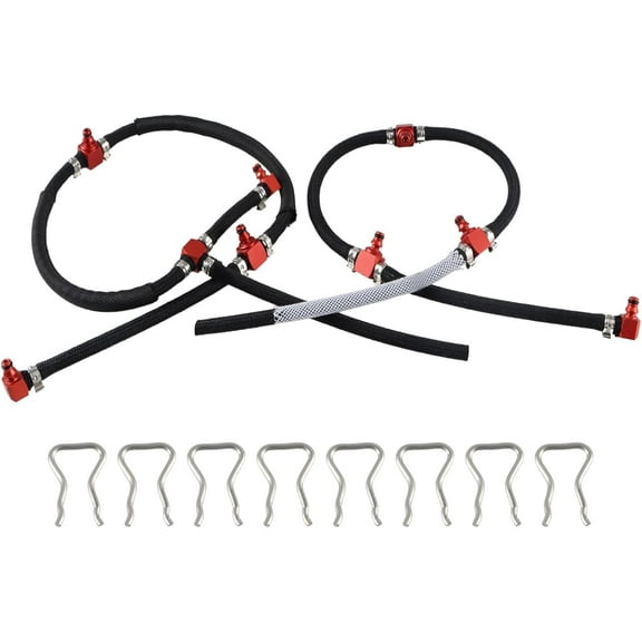 Diesel Fuel Injector Fuel Return line Kit Compatible with GM Duramax 6.6L LLY LBZ LMM Sierra Silverado 2004-2010 Replace#: 97328733 98062291