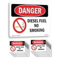 thumbnail image 1 of Diesel Fuel No Smoking OSHA Danger Rigid Plastic Sign 14 Inch x 10 Inch - 10 Pack, 1 of 8
