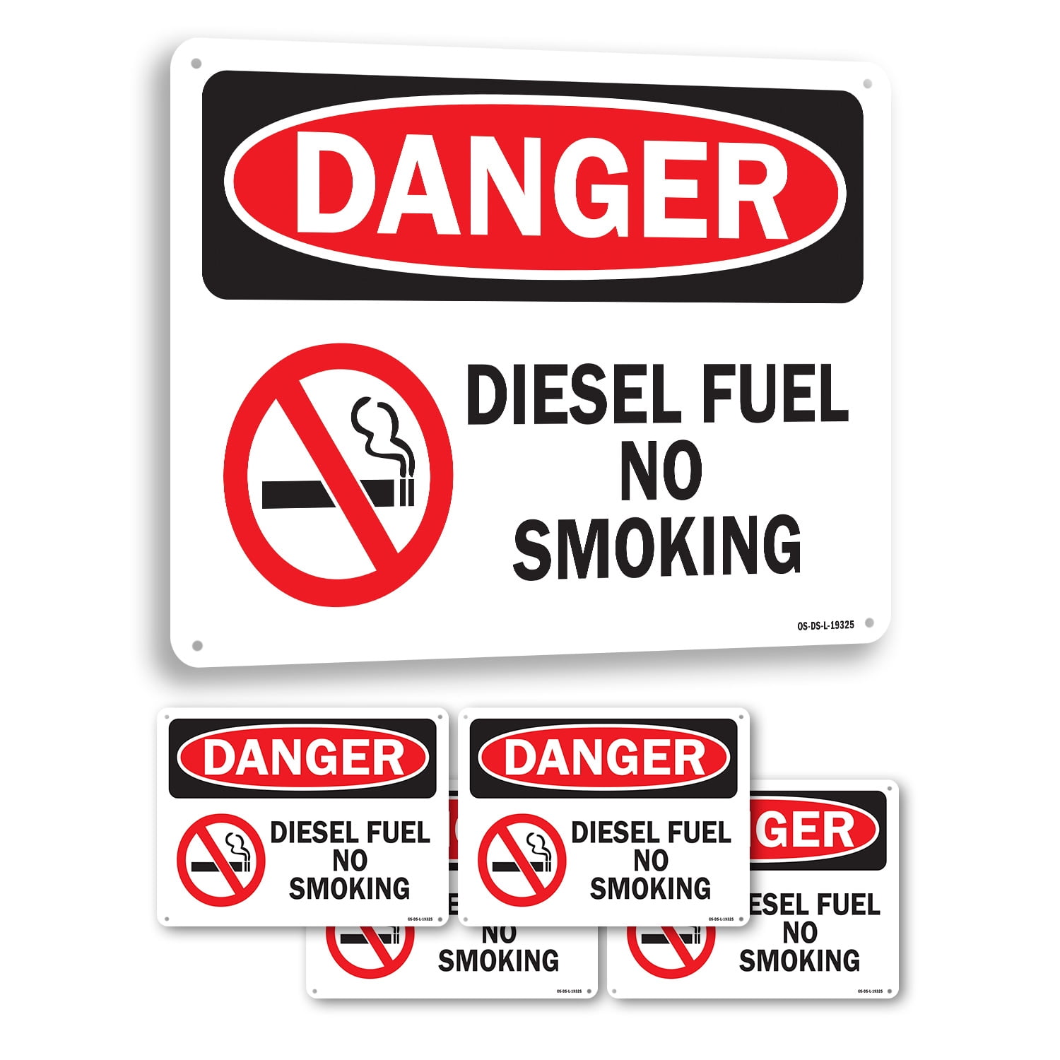 Diesel Fuel No Smoking with Graphic OSHA Danger Rigid Plastic Sign 10 ...