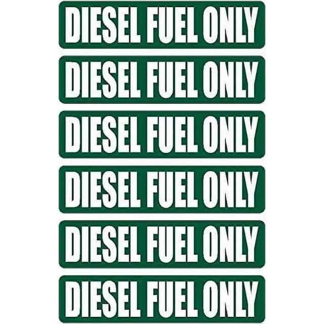 Diesel Fuel ONLY 6 Pack Vinyl Decals 3M Reflective stickers Gas Door ...