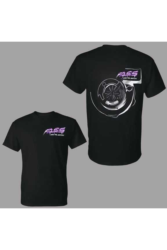 Diesel Fuel Systems Turbo Graphic T Shirt, Neon Logo Boosted Car Scene 2 Sides Graphic Tee, Soft Cotton Blend Shirt, Streetwear Racing Lifestyle Apparel for Men and Women, Gift for Car Enthusiasts