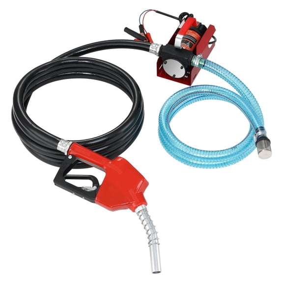 Diesel Fuel Transfer Pump Kit,10 GPM 12V DC Portable Electric Self-Priming Fuel Transfer Extractor Pump Kit with Automatic Shut-off Nozzle Hose for Diesel, Kerosene, Machine, Transformer Oil