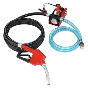 Diesel Fuel Transfer Pump Kit 12V 10 GPM DC with Automatic Shut-off Nozzle Hose, Portable Electric Self-Priming Fuel Transfer Extractor Pump Kit for Diesel, Kerosene, Machine, Transformer Oil