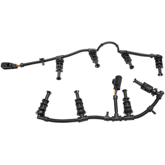 Diesel Glow Plug Wiring Harness Set of 2 - Compatible with 2008 - 2010 Ford F-250 Super Duty 6.4L V8 Powerstroke Diesel 2009