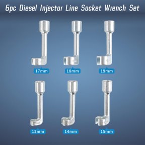 Diesel Injector Line Socket Wrench Set 6pc 12-19mm 1/2" Drive