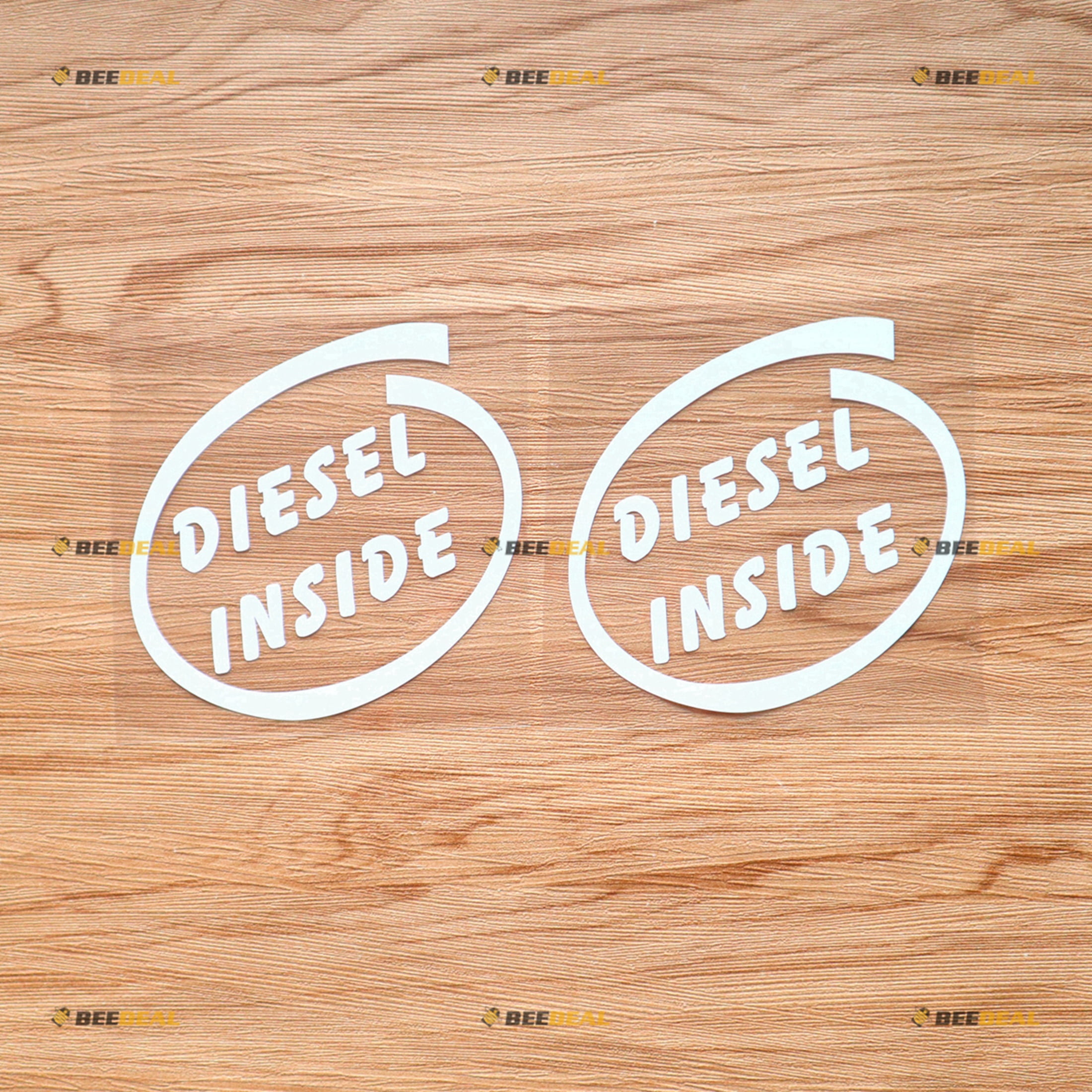 Diesel Inside Funny Sticker Decal Vinyl - 2 Pack White 4" - For Car ...