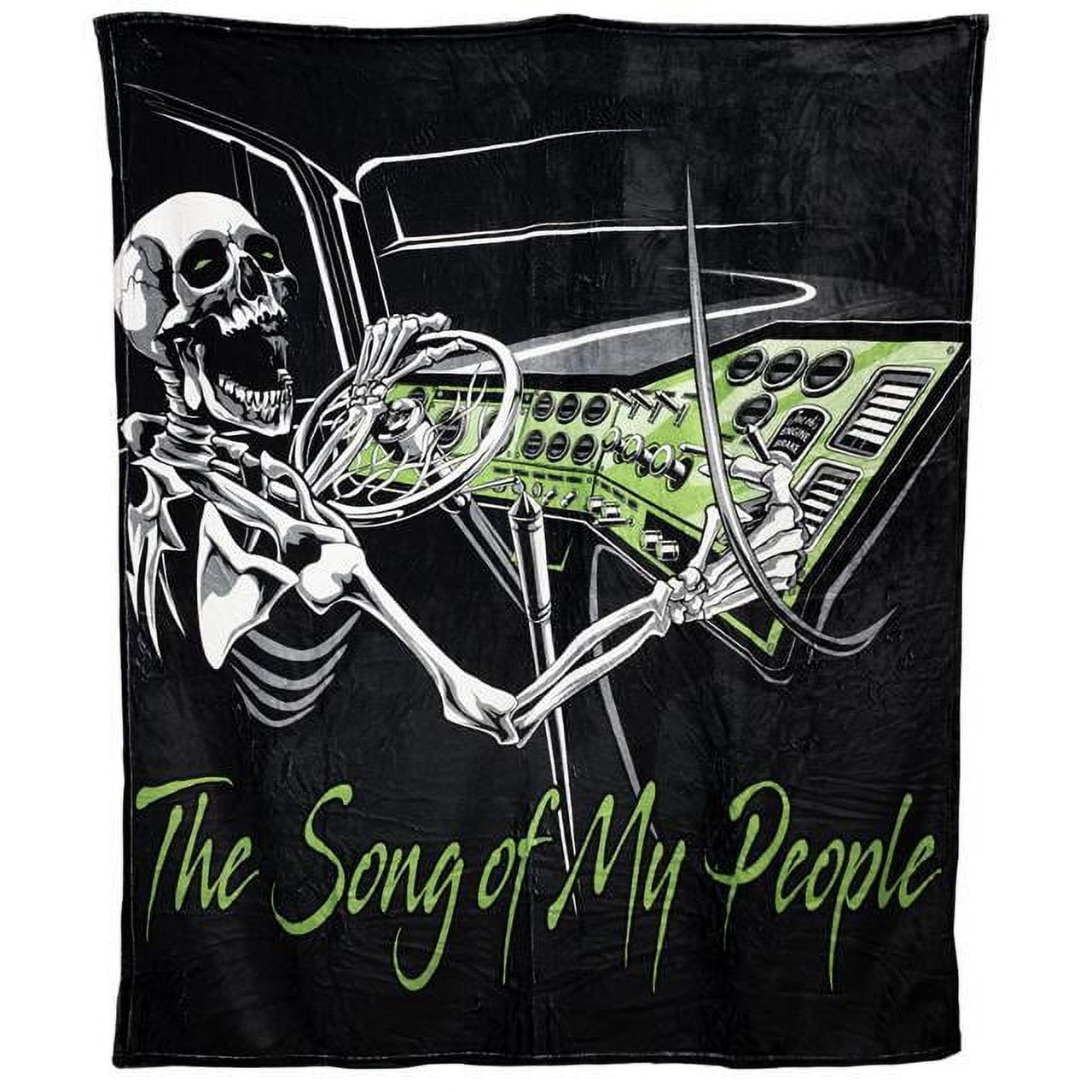 Song of My People Skeleton Design Black and Green Throw Blanket
