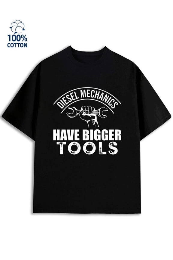 Diesel Mechanic T-Shirt for men funny humor 180G 100% Cotton black husband vintage Original Unisex Shirt Short Sleeve tshirts Funny Unisex Shirt Printed tshirts Funny Unisex Shirt Crewneck tshirts
