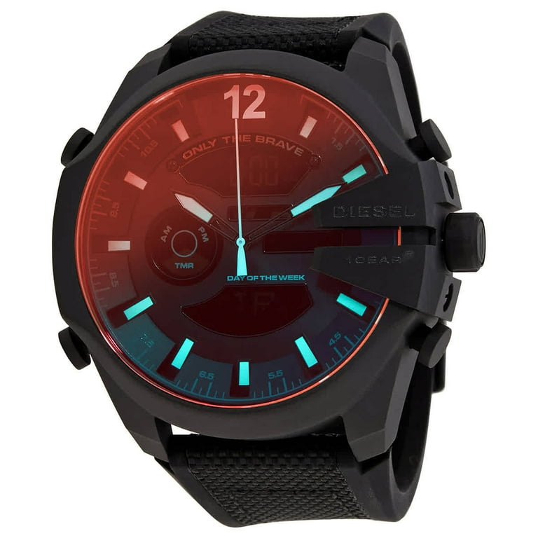 Diesel Mega Chief Quartz Analog-Digital Black Dial Men's Watch
