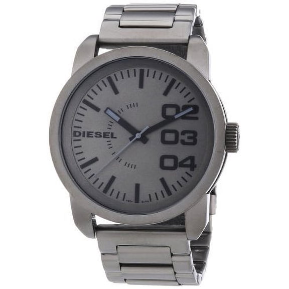 Diesel Men's Double Down Series, Grey Bracelet, Round Grey Dial, Watch DZ1558
