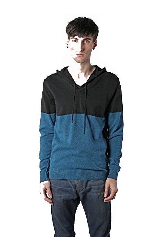 Men's K-Susa Long Sleeve Hooded Sweater Black/Blue L