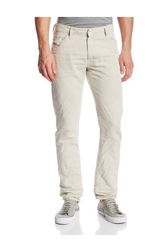 Men's Krayver Relaxed Tapered-Leg Jean 0828F, Ivory Denim, 29x32