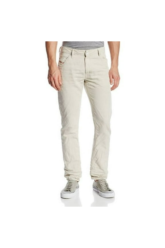 Men's Krayver Relaxed Tapered-Leg Jean 0828F, Ivory Denim, 30x32