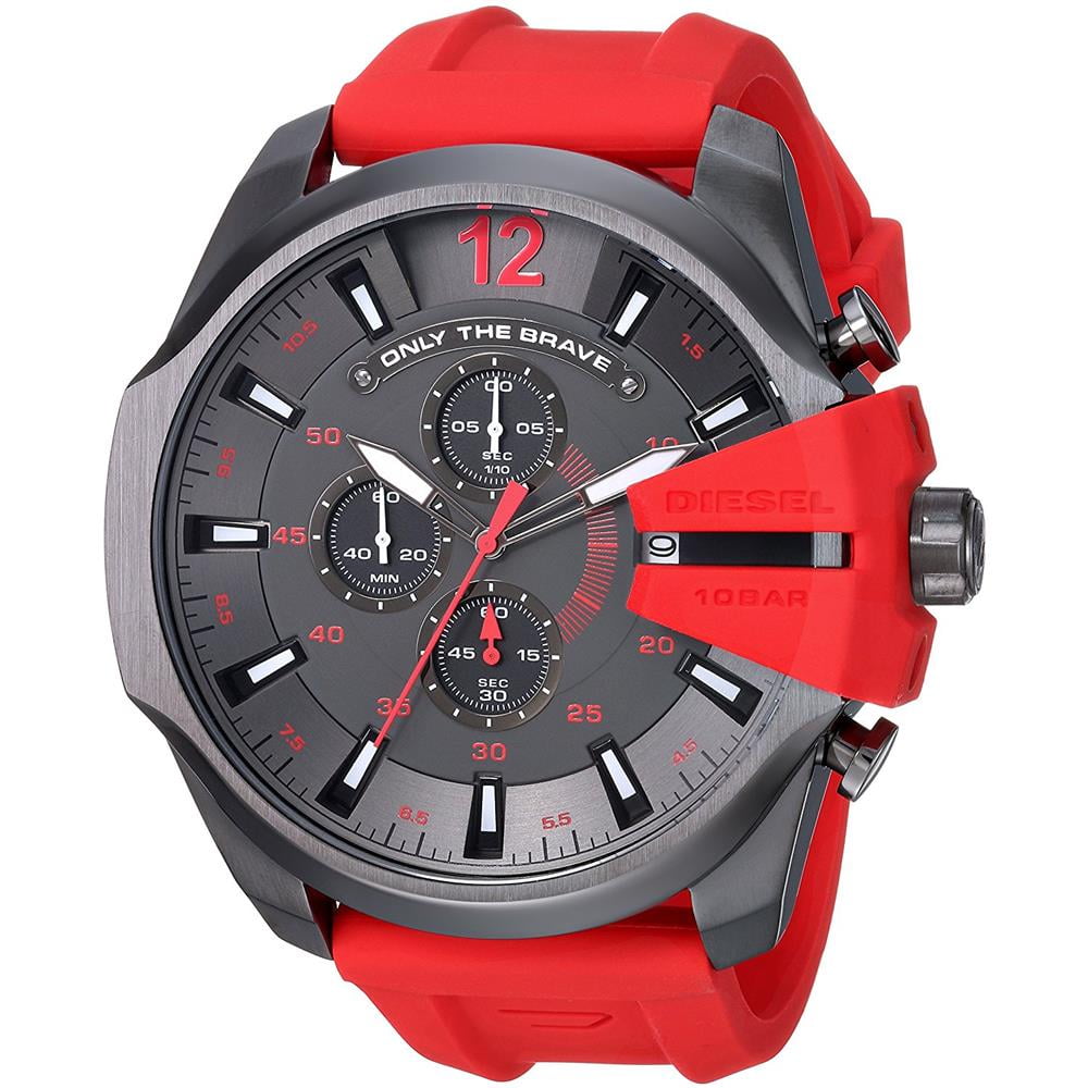 Diesel Men's Mega Chief DZ4427 Grey Rubber Quartz Fashion Watch