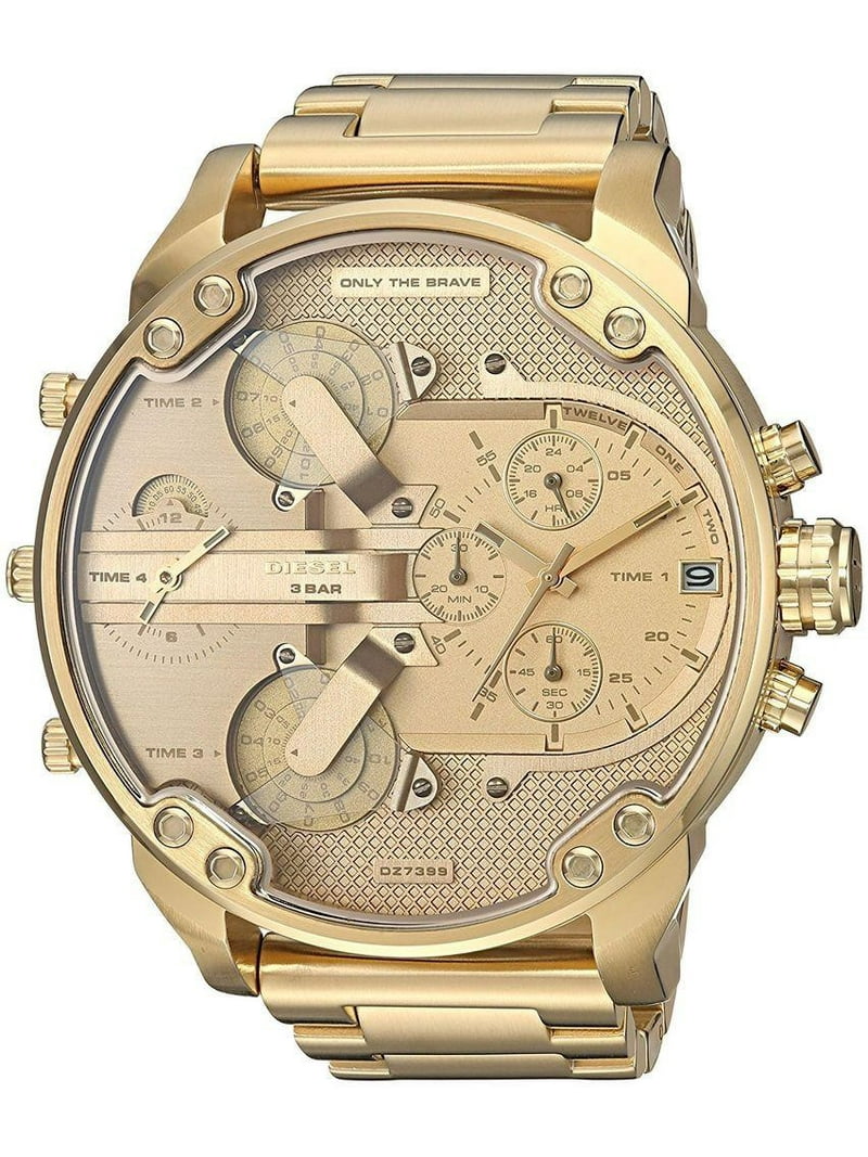 Diesel Men's Big Wrist Mr. Daddy DZ7399 Gold Brass Plated