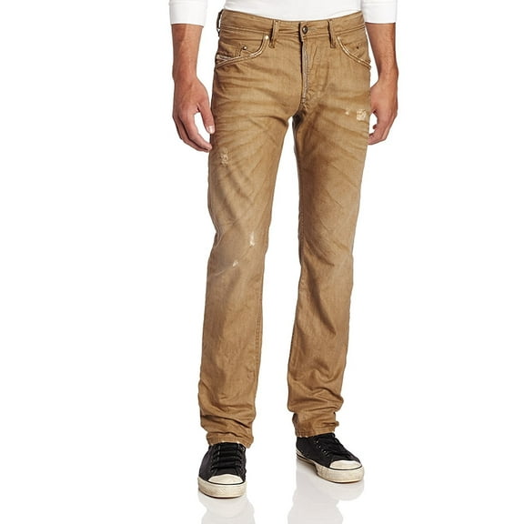 Diesel Men's Regular Slim-Tapered Belther Trousers Jean 0816B Beige 27