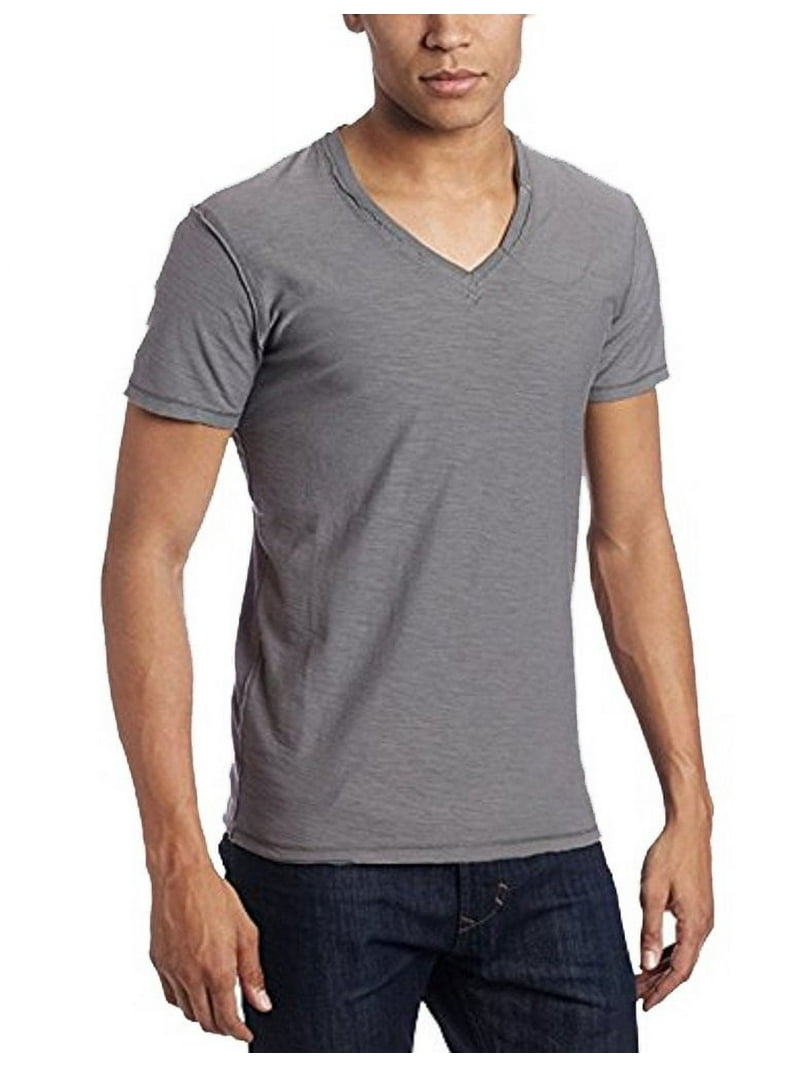 Diesel Men's V-Neck Tee Tos Reversed-Slub Jersey T-Shirt Dark/Grey