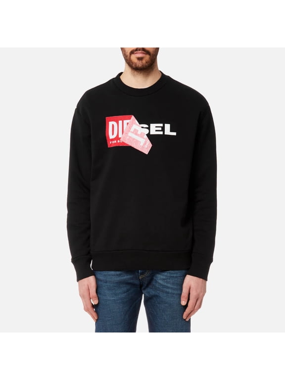 Mens S-SAMY Peeled Box Logo Black Sweatshirt - Size Small