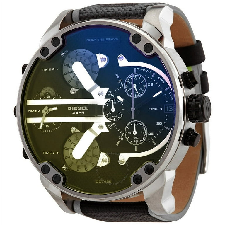 ‼️Dad‼️ Diesel Men's Mr. Daddy DZ7394 Watch, Brown Leather Strap
