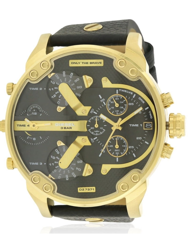Diesel Mr. Daddy 2.0 Two-Tone and Leather Mens Watch DZ7371
