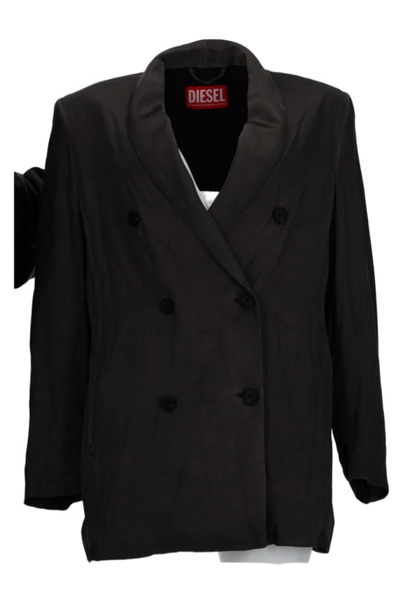 Neutrals Double-Breasted Fluid Viscose Blazer (Women's)