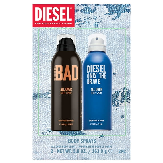 Diesel Only the Brave Body Spray Gift Set for Men, 2 Pieces
