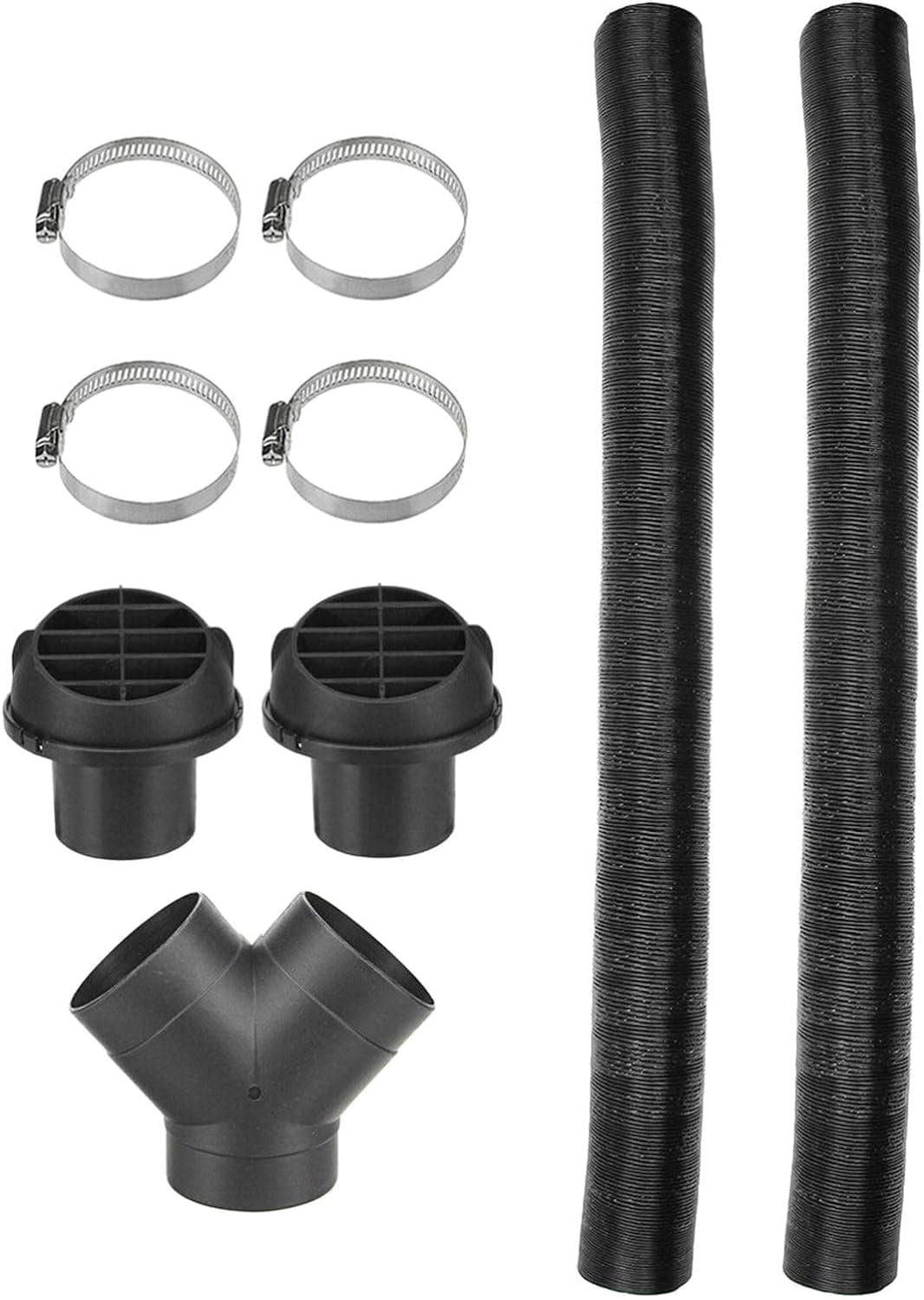 Diesel Parking Heater Set, 75mm Warm Heater Duct Pipe, Air Outlet, Y-type Elbow & Clamps