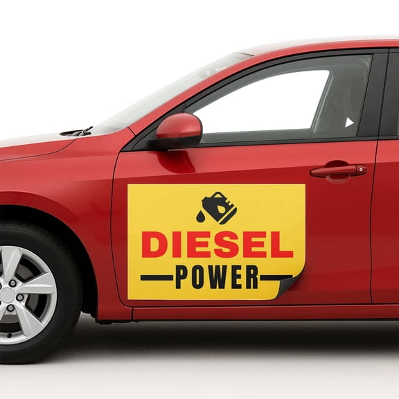 Diesel Power Car Magnet Sign by DC | Flexible Car Magnetic Sheets with Adhesive Backing | 12"x18" Bumper Magnet Sticker for Vehicles, Trucks & Business Advertising Signs | 2 PC | Made in USA