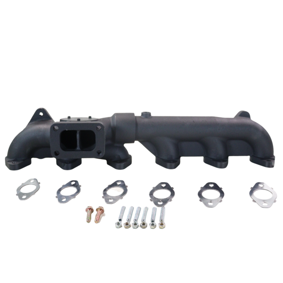 Diesel Power Source T4i Exhaust Manifold 2007-2018 Dodge Ram 6.7L Cummins Turbo High Flow Cast Iron Direct Bolt-On Replacement Faster Spool Performance Upgrade OEM 5135789AB 5135789AC 5135789AD