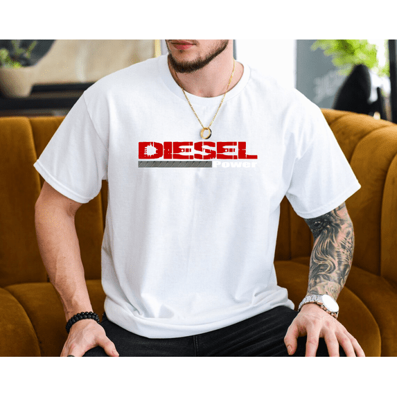 Diesel Power Truck Mechanic Engine Fuel Gas Worker Unisex T-Shirt, up to size 3XL.