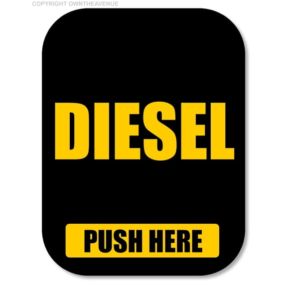 Diesel Push Here Gas Pump Button Label Vinyl Sticker Gasoline Decal 2x2.5 Inches