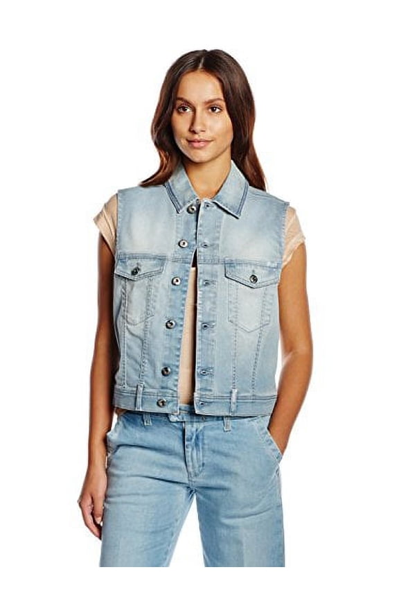 Ruiness Vest Denim Short Sleeve Denim/Blue XS