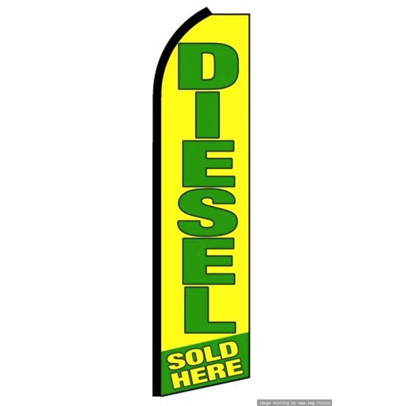 Diesel Sold Here Swooper Flag (Hardware Not Included) |Advertisement /Business Flags | Feather Flag |